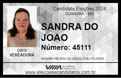 Candidato SANDRA DO JOAO 2024 - GUARARÁ - Eleições