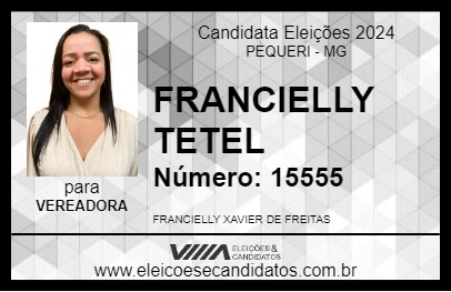 Candidato FRANCIELLY TETEL 2024 - PEQUERI - Eleições