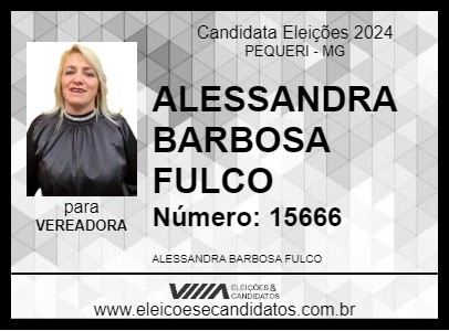 Candidato ALESSANDRA BARBOSA FULCO 2024 - PEQUERI - Eleições