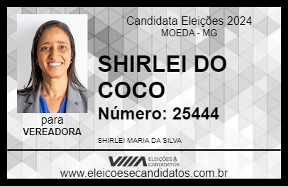 Candidato SHIRLEI DO COCO 2024 - MOEDA - Eleições