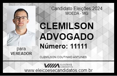 Candidato CLEMILSON ADVOGADO 2024 - MOEDA - Eleições