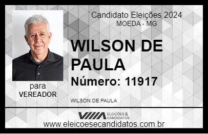 Candidato WILSON DE PAULA 2024 - MOEDA - Eleições