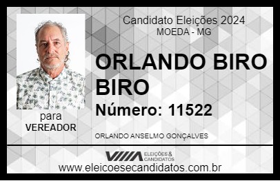 Candidato ORLANDO BIRO BIRO 2024 - MOEDA - Eleições