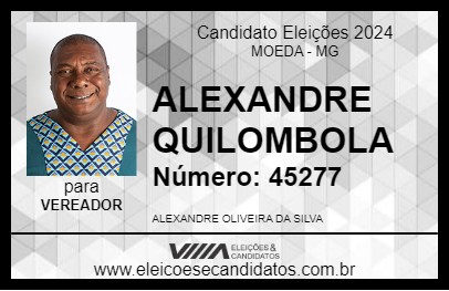 Candidato ALEXANDRE QUILOMBOLA 2024 - MOEDA - Eleições