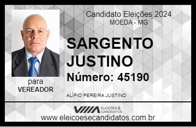 Candidato SARGENTO JUSTINO 2024 - MOEDA - Eleições