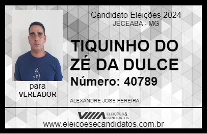 Candidato TIQUINHO DO ZÉ DA DULCE 2024 - JECEABA - Eleições