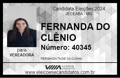 Candidato FERNANDA DO CLÊNIO 2024 - JECEABA - Eleições