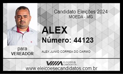 Candidato ALEX 2024 - MOEDA - Eleições