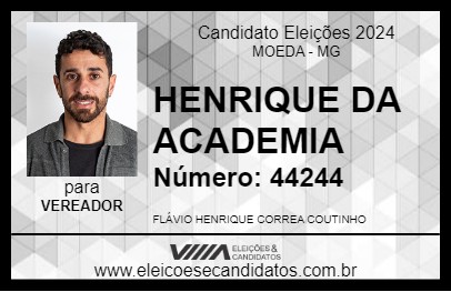 Candidato HENRIQUE DA ACADEMIA 2024 - MOEDA - Eleições