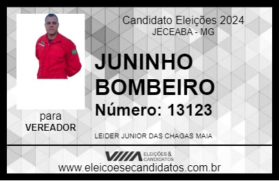 Candidato JUNINHO BOMBEIRO 2024 - JECEABA - Eleições