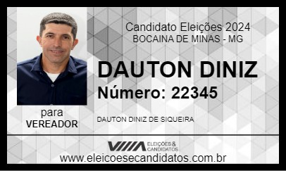 Candidato DAUTON DINIZ 2024 - BOCAINA DE MINAS - Eleições