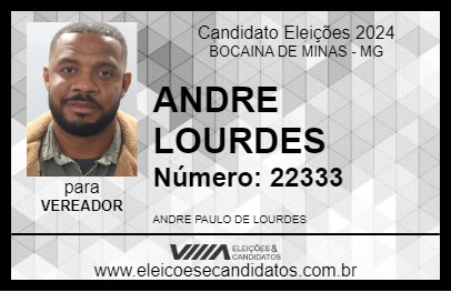 Candidato ANDRE LOURDES 2024 - BOCAINA DE MINAS - Eleições