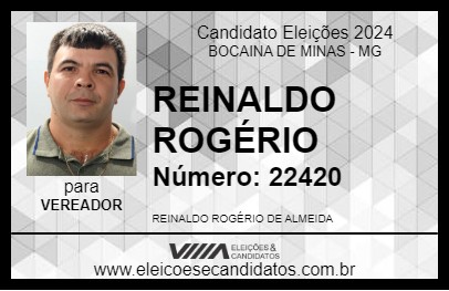 Candidato REINALDO ROGÉRIO 2024 - BOCAINA DE MINAS - Eleições