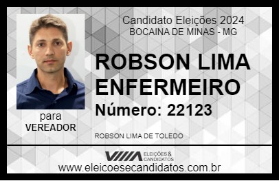 Candidato ROBSON LIMA ENFERMEIRO 2024 - BOCAINA DE MINAS - Eleições