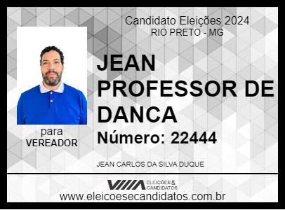 Candidato JEAN PROFESSOR DE DANCA 2024 - RIO PRETO - Eleições