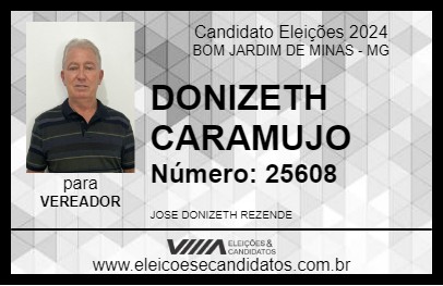 Candidato DONIZETH CARAMUJO 2024 - BOM JARDIM DE MINAS - Eleições