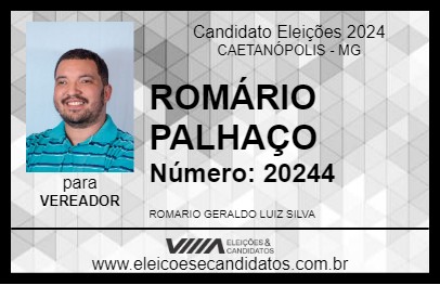 Candidato ROMÁRIO PALHAÇO 2024 - CAETANÓPOLIS - Eleições