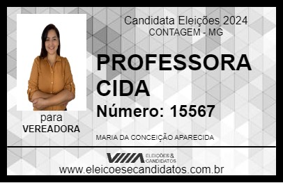 Candidato PROFESSORA CIDA 2024 - CONTAGEM - Eleições