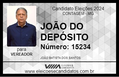 Candidato JOÃO DO DEPÓSITO 2024 - CONTAGEM - Eleições