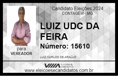 Candidato LUIZ UDC DA FEIRA 2024 - CONTAGEM - Eleições