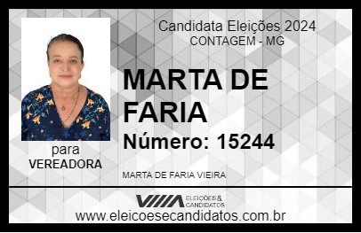 Candidato MARTA DE FARIA 2024 - CONTAGEM - Eleições