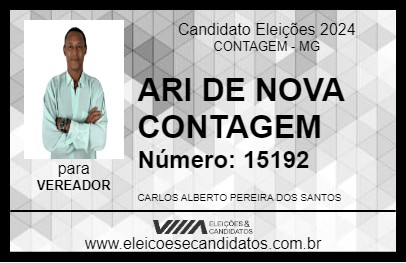 Candidato ARI DE NOVA CONTAGEM 2024 - CONTAGEM - Eleições