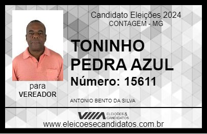 Candidato TONINHO PEDRA AZUL 2024 - CONTAGEM - Eleições