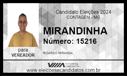 Candidato MIRANDINHA 2024 - CONTAGEM - Eleições