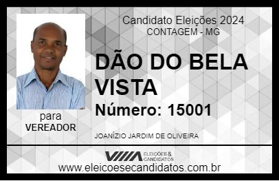 Candidato DÃO DO BELA VISTA 2024 - CONTAGEM - Eleições