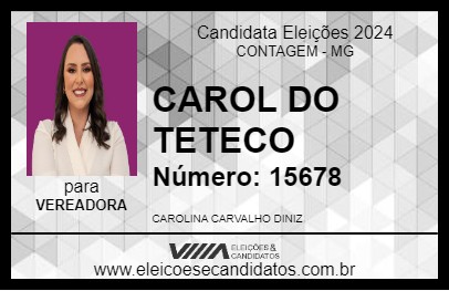 Candidato CAROL DO TETECO 2024 - CONTAGEM - Eleições