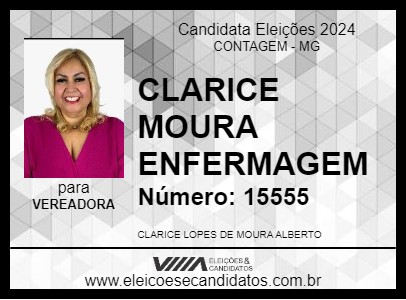 Candidato CLARICE MOURA ENFERMAGEM 2024 - CONTAGEM - Eleições