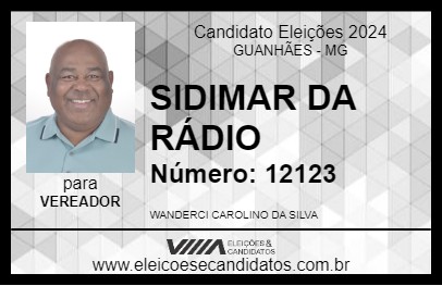 Candidato SIDIMAR DA RÁDIO 2024 - GUANHÃES - Eleições