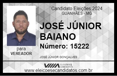 Candidato JOSÉ JÚNIOR BAIANO 2024 - GUANHÃES - Eleições