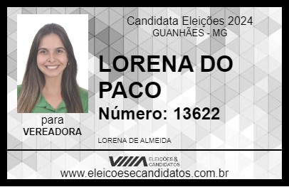 Candidato LORENA DO PACO 2024 - GUANHÃES - Eleições