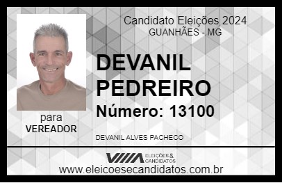 Candidato DEVANIL PEDREIRO 2024 - GUANHÃES - Eleições