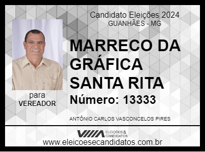 Candidato MARRECO DA GRÁFICA SANTA RITA 2024 - GUANHÃES - Eleições