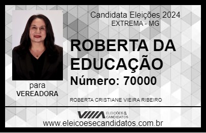 Candidato ROBERTA DA EDUCAÇÃO 2024 - EXTREMA - Eleições