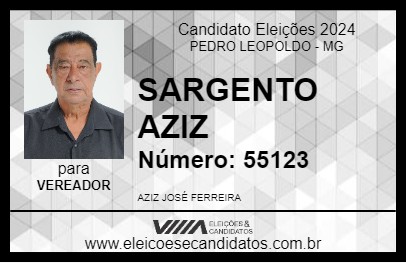 Candidato SARGENTO AZIZ 2024 - PEDRO LEOPOLDO - Eleições