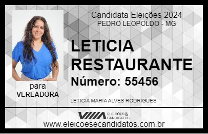 Candidato LETICIA RESTAURANTE 2024 - PEDRO LEOPOLDO - Eleições