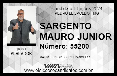 Candidato SARGENTO MAURO JUNIOR 2024 - PEDRO LEOPOLDO - Eleições