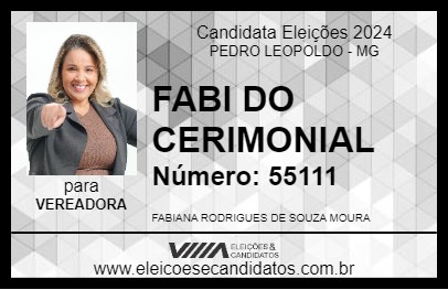 Candidato FABI DO CERIMONIAL 2024 - PEDRO LEOPOLDO - Eleições