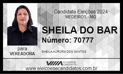 Candidato SHEILA DO BAR 2024 - MEDEIROS - Eleições