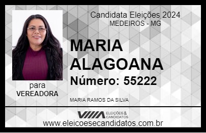 Candidato MARIA ALAGOANA 2024 - MEDEIROS - Eleições