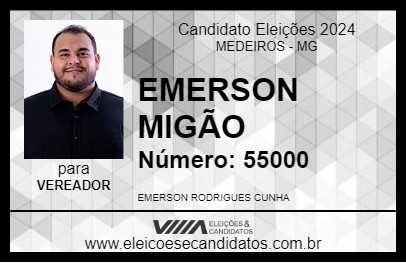 Candidato EMERSON MIGÃO 2024 - MEDEIROS - Eleições