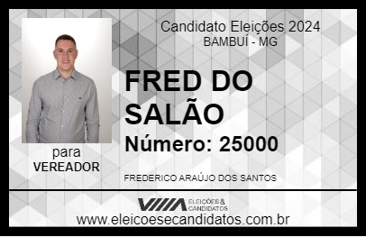 Candidato FRED DO SALÃO 2024 - BAMBUÍ - Eleições