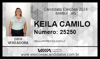 Candidato KEILA CAMILO 2024 - BAMBUÍ - Eleições