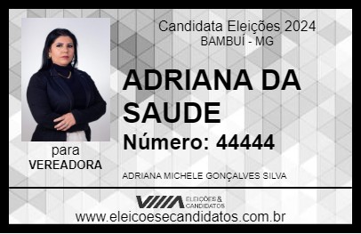 Candidato ADRIANA DA SAUDE 2024 - BAMBUÍ - Eleições