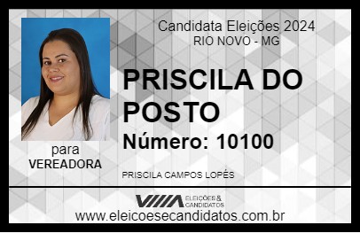 Candidato PRISCILA DO POSTO 2024 - RIO NOVO - Eleições