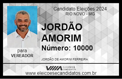 Candidato JORDÃO AMORIM 2024 - RIO NOVO - Eleições