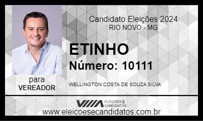 Candidato ETINHO 2024 - RIO NOVO - Eleições